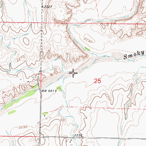 Topographic Map of Rattlesnake Creek, KS