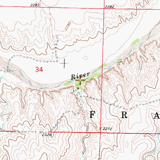 Topographic Map of Gibson Creek, KS