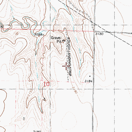 Topographic Map of Kough Landing Strip (historical), KS