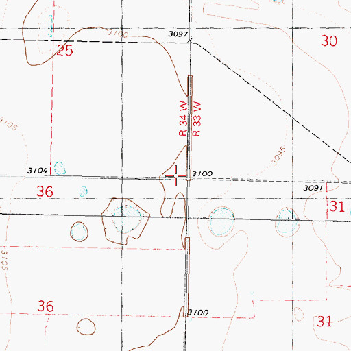 Topographic Map of Township of Beaver, KS