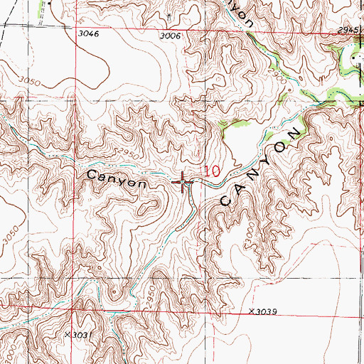Topographic Map of Battendorf Canyon, KS