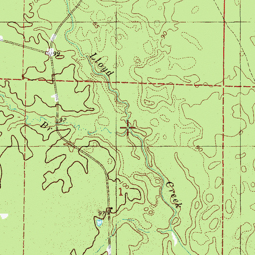 Topographic Map of Buckhorn Branch, AR