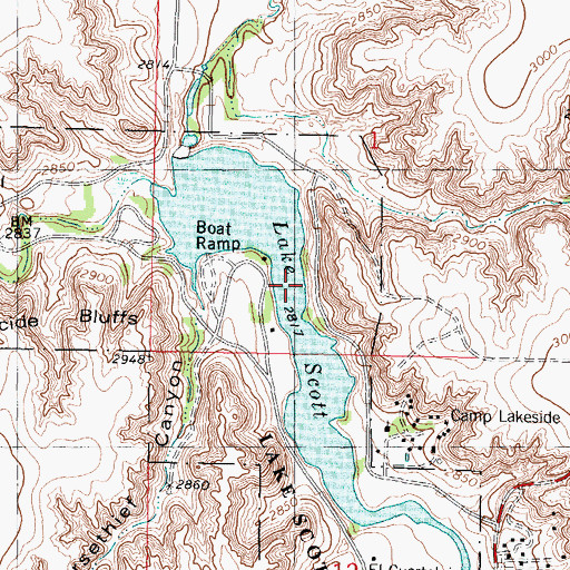 Topographic Map of Lake Scott, KS