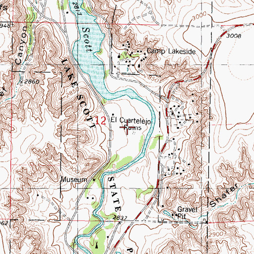 Topographic Map of El Cuartelejo Ruins, KS