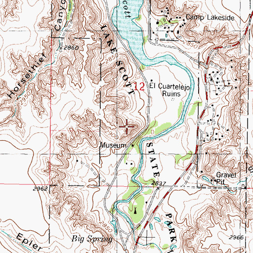 Topographic Map of Steele Monument, KS