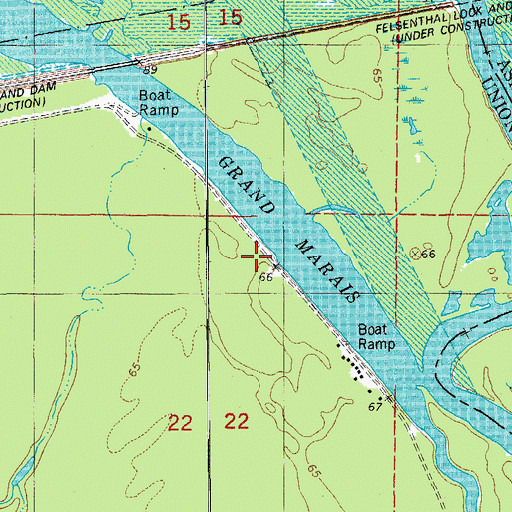 Topographic Map of Buckhorn Slough, AR