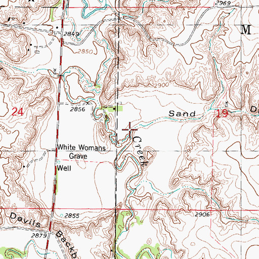 Topographic Map of Sand Draw, KS