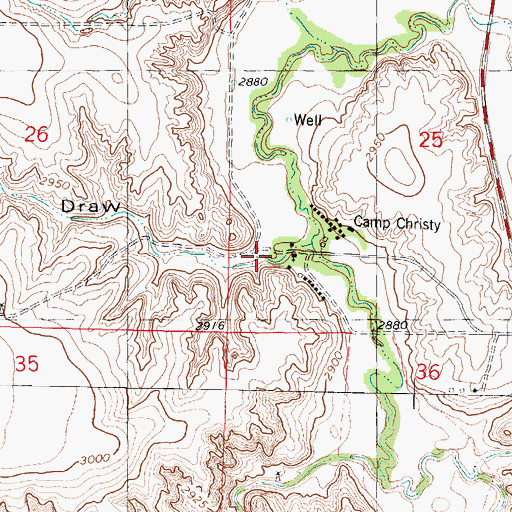 Topographic Map of Landon Draw, KS