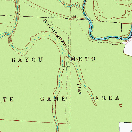 Topographic Map of Buckingham Flat, AR