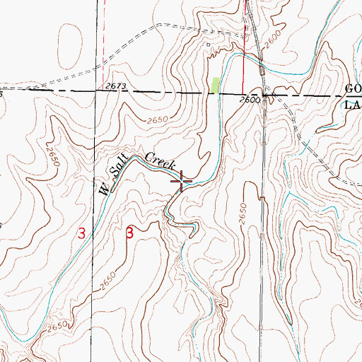 Topographic Map of East Salt Creek, KS