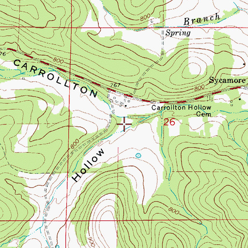 Topographic Map of Buckley Hollow, AR