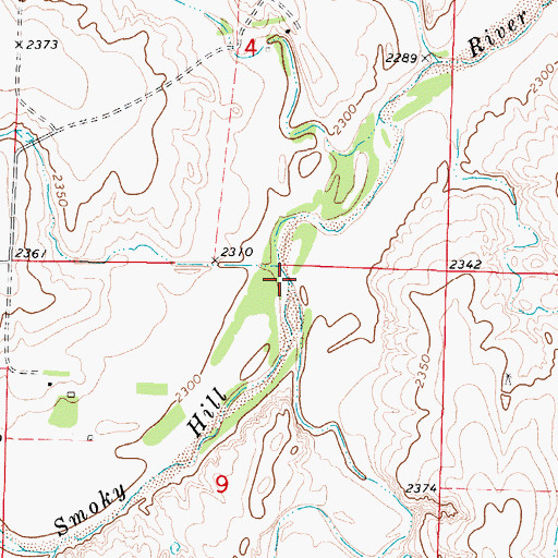 Topographic Map of Sand Creek, KS
