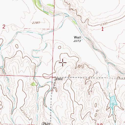 Topographic Map of Big Windy Creek, KS