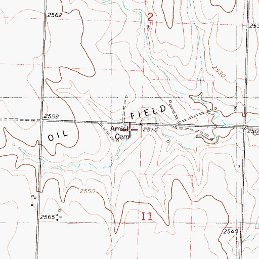 Topographic Map of Amish Cemetery, KS