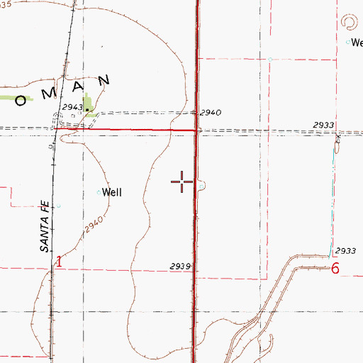 Topographic Map of Township of Scott, KS