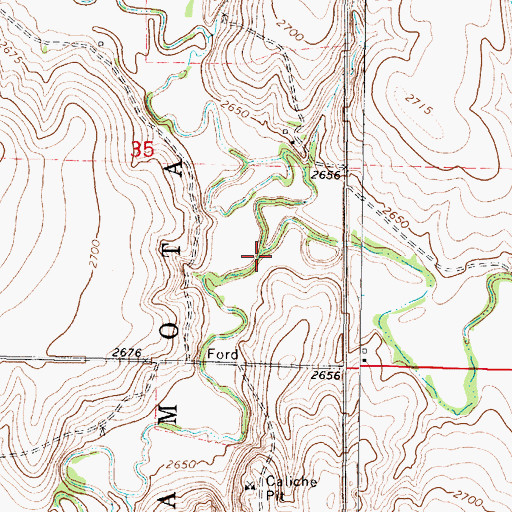 Topographic Map of North Fork Middle Fork Walnut Creek, KS