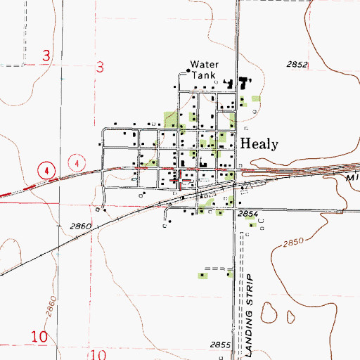 Topographic Map of Healy, KS