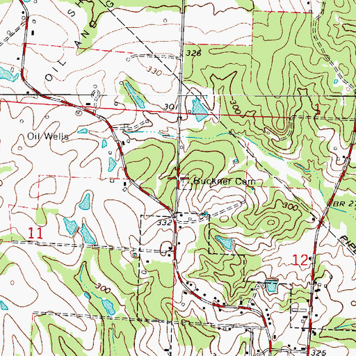 Topographic Map of Buckner Cemetery, AR