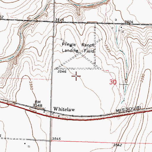 Topographic Map of Pringle Ranch Landing Field (historical), KS