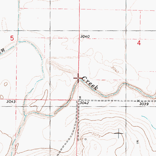 Topographic Map of Sand Creek, KS