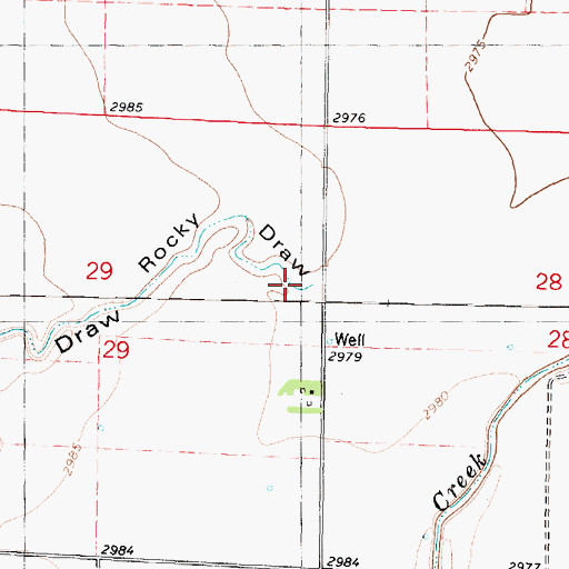 Topographic Map of Rocky Draw, KS
