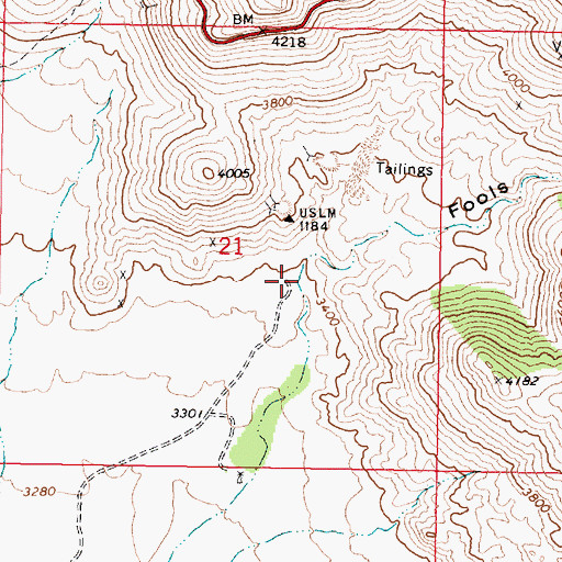 Topographic Map of Fools Gulch, AZ