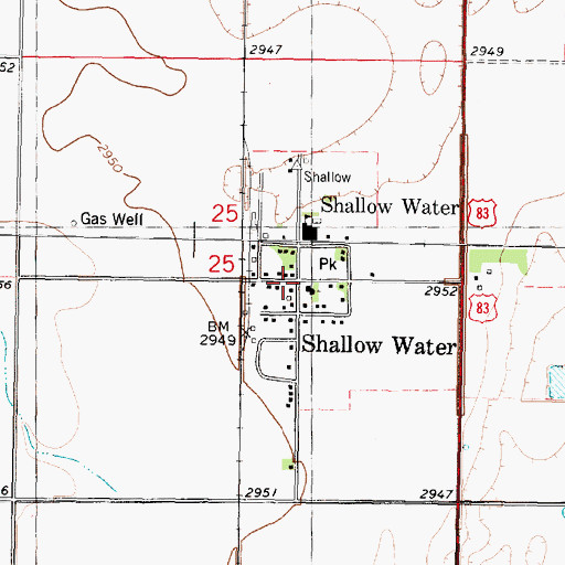 Topographic Map of Shallow Water, KS