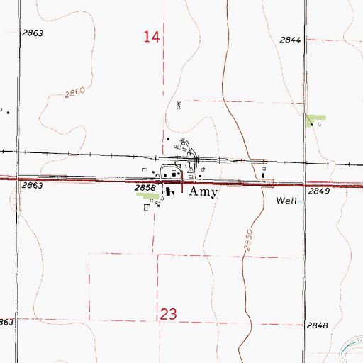 Topographic Map of Amy, KS