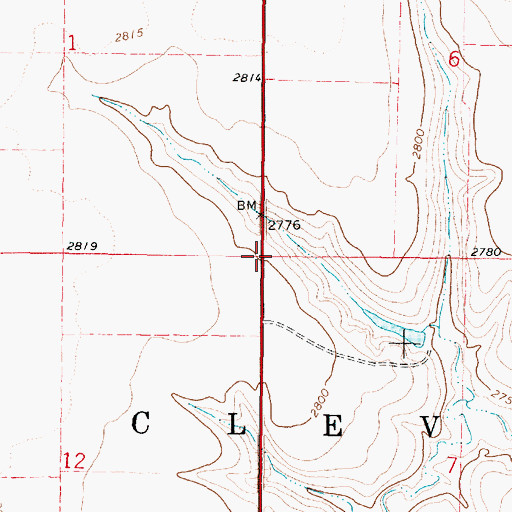 Topographic Map of Township of Cleveland (historical), KS