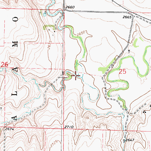 Topographic Map of Buffalo Creek, KS