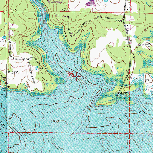 Topographic Map of Budd Creek, AR