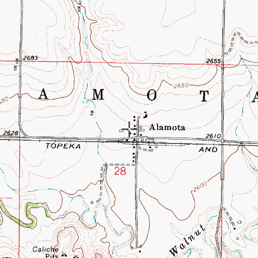 Topographic Map of Alamota, KS