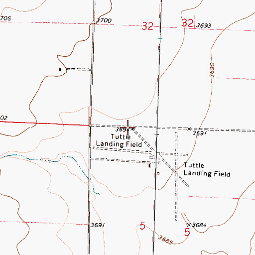 Topographic Map of Tuttle Landing Field (historical), KS