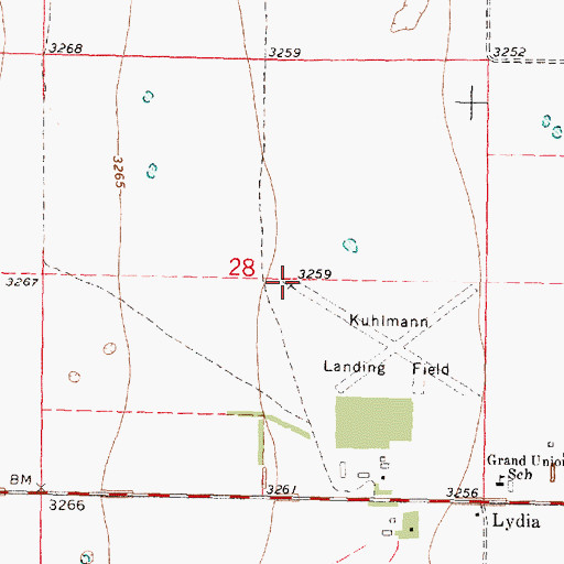 Topographic Map of Kuhlmann Landing Field (historical), KS