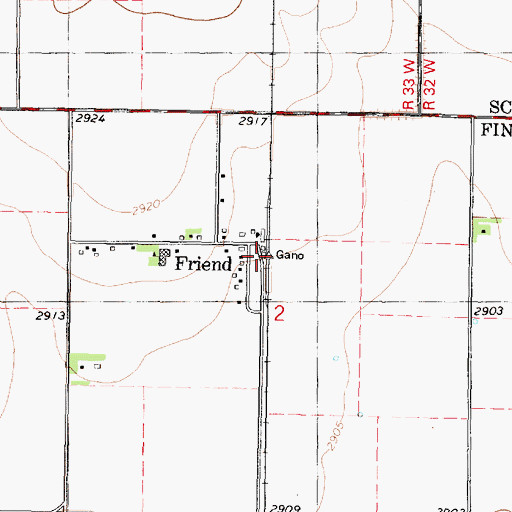 Topographic Map of Friend, KS