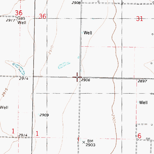 Topographic Map of Township of Terry, KS