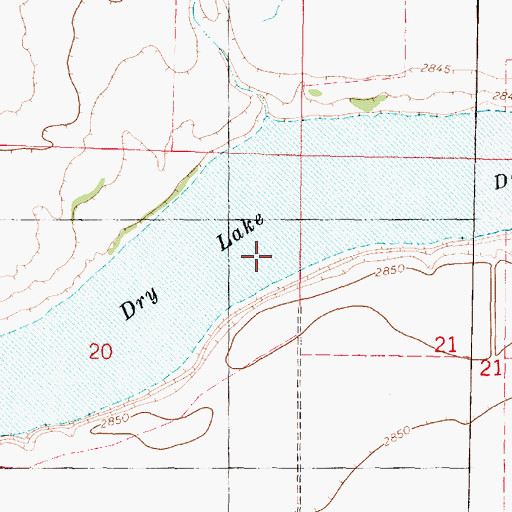 Topographic Map of Dry Lake, KS