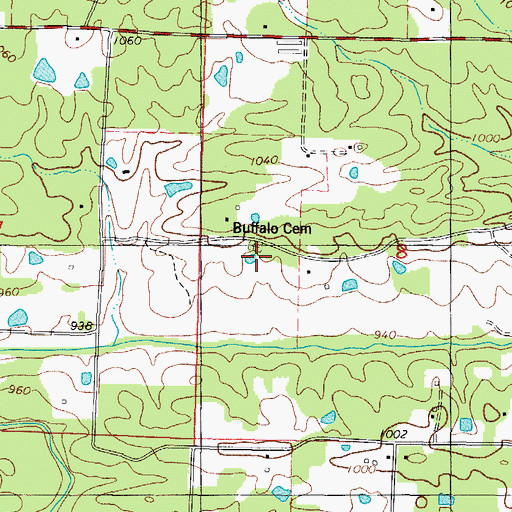 Topographic Map of Buffalo Cemetery, AR