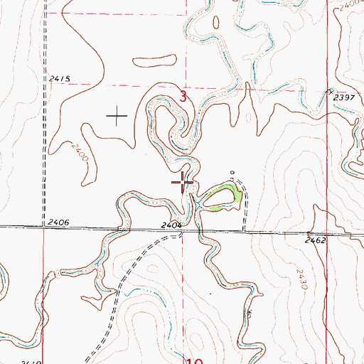 Topographic Map of Sand Creek, KS