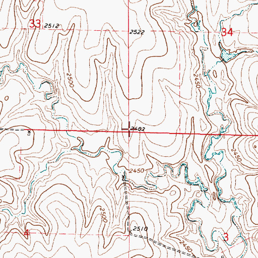 Topographic Map of Township of Hallet, KS