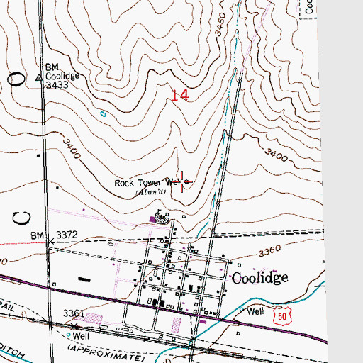 Topographic Map of Rock Tower Well, KS