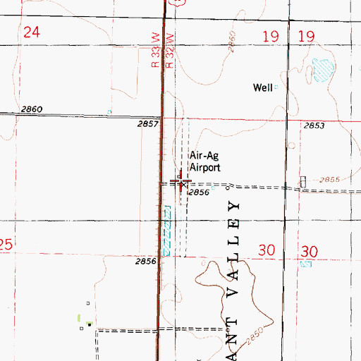 Topographic Map of Air-Ag Airport (historical), KS