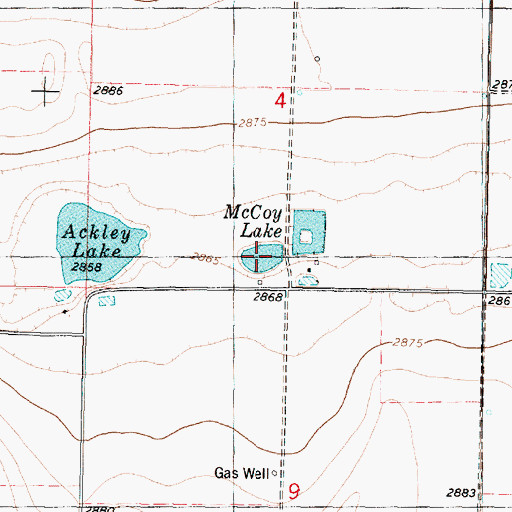 Topographic Map of McCoy Lake, KS