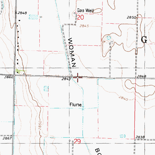Topographic Map of White Woman Bottoms, KS