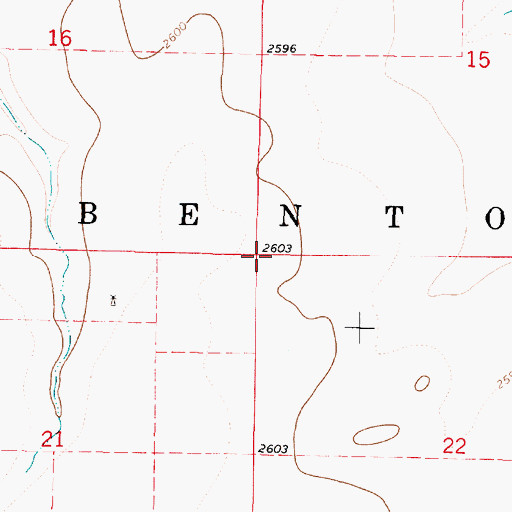 Topographic Map of Township of Benton, KS