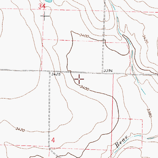 Topographic Map of Township of Bear Creek, KS
