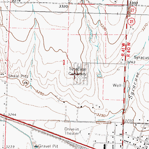 Topographic Map of Syracuse Cemetery, KS