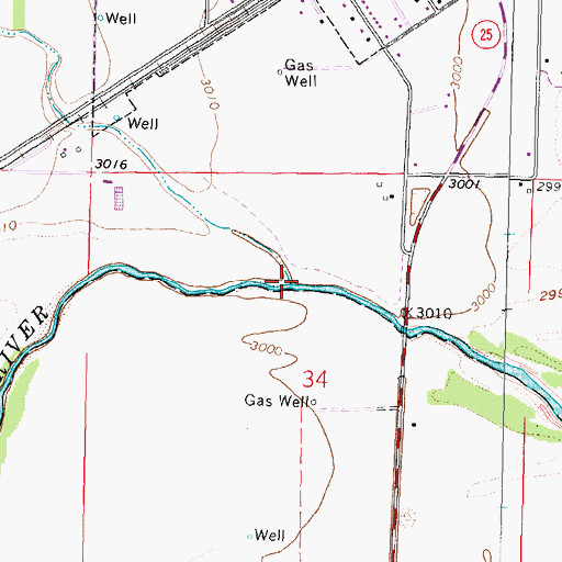 Topographic Map of Sand Creek, KS