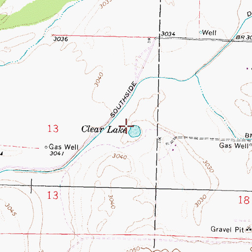 Topographic Map of Clear Lake, KS