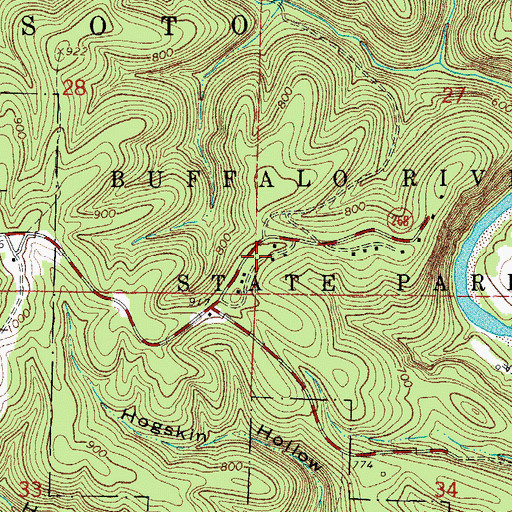 Topographic Map of Buffalo River State Park, AR